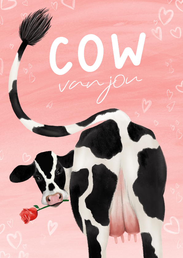 Liefdeskaart 'Cow van jou' - Wenskaarten Wenskaarten - Liefdeskaart 'Cow van jou'