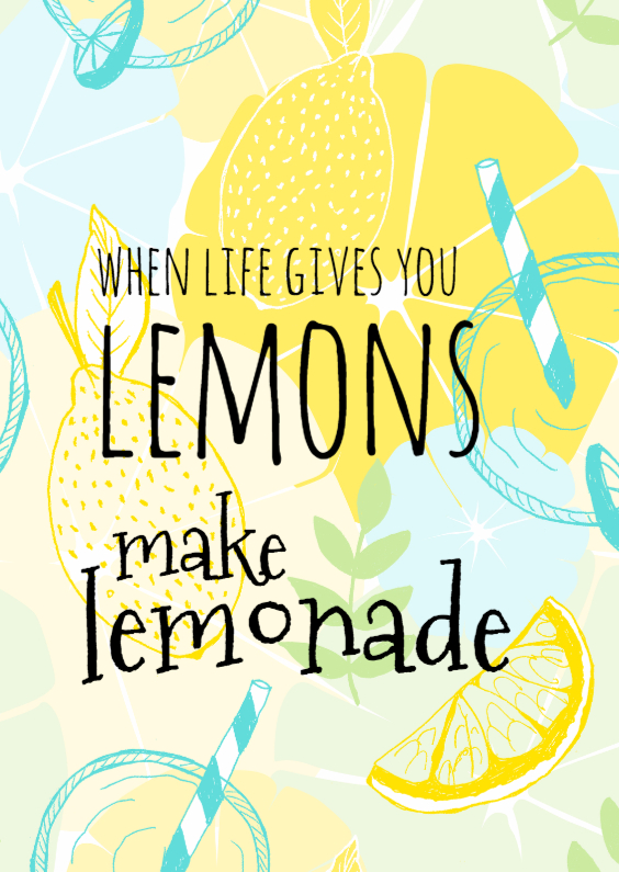 Wenskaarten - Make lemonade with lemons