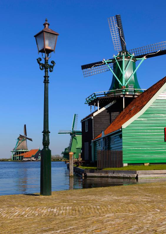 Wenskaarten - molens bij Zaanse Schans