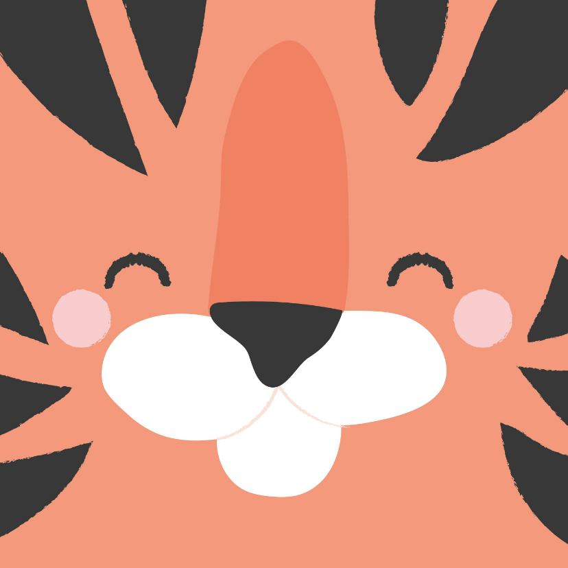 Wenskaarten - Motiverende kaart met het gezicht van een tijger voorop