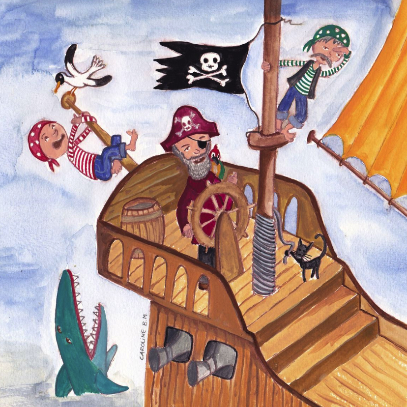 Wenskaarten - Stoeren Piraten Kinderkaart