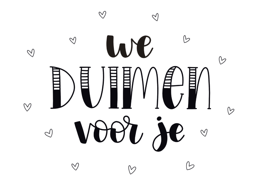 Wenskaarten - Succes kaart - We duimen voor je