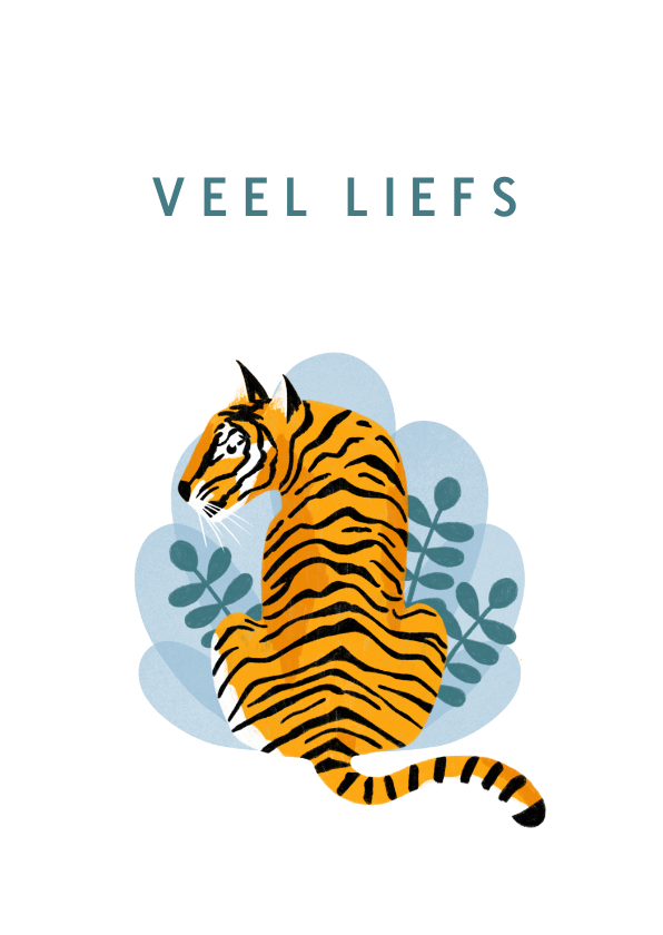 Wenskaarten - Vriendschap kaartje veel liefs tijger