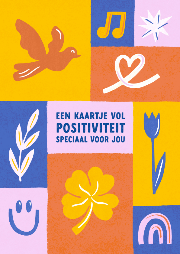 Vrolijke kaart vol positiviteit - Wenskaarten Wenskaarten - Vrolijke kaart vol positiviteit