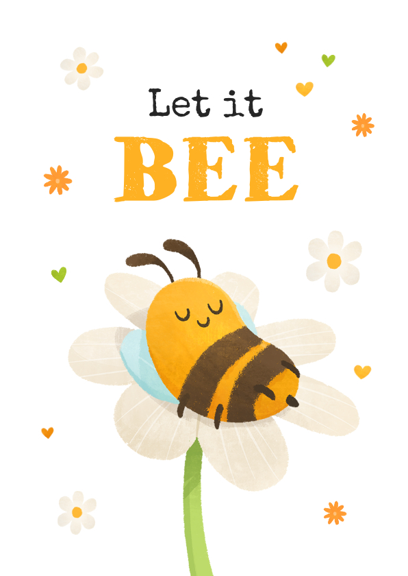 Wenskaarten - Wenskaart bij relax 'let it bee' dieren