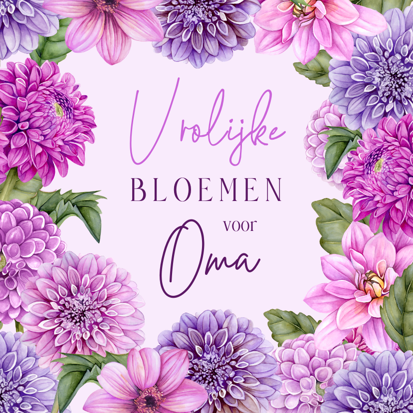 Wenskaart dahliabloemen - Wenskaarten Wenskaarten - Wenskaart dahliabloemen