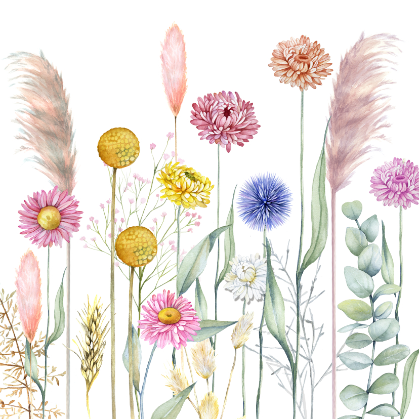 Wenskaarten - Wenskaart met droogbloemen
