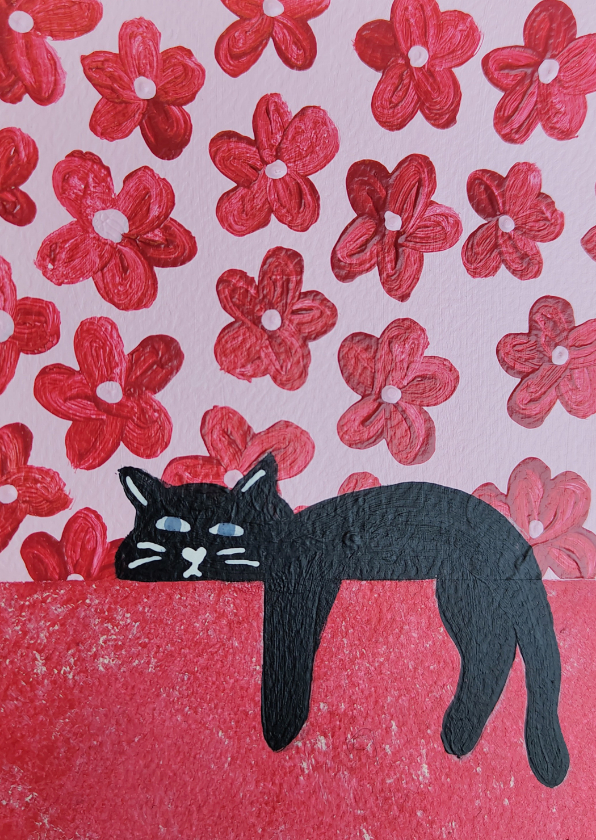 Wenskaarten - Wenskaart met luie poes