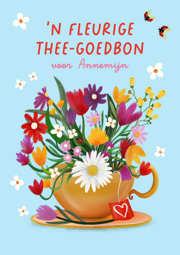 Wenskaarten - Wenskaart 'Thee-goedbon'