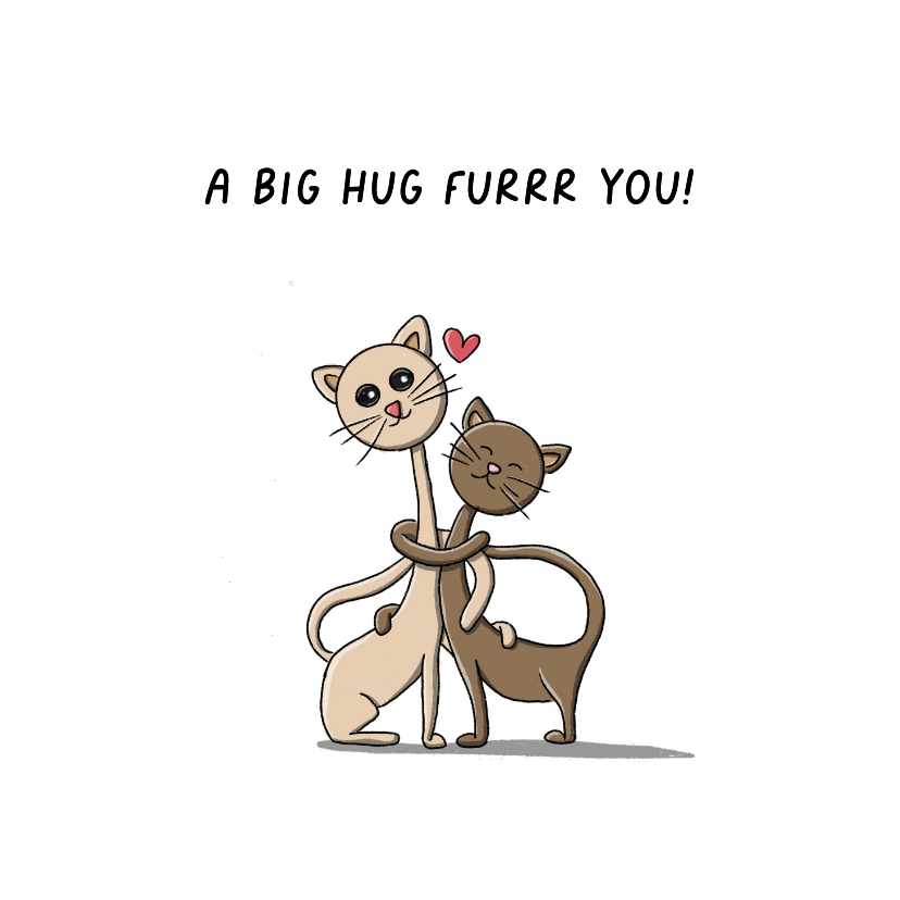 Wenskaarten - Wenskaart zomaar a big hug furrr you kaart