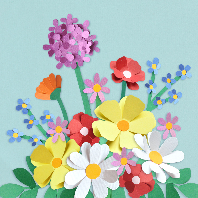 Wenskaarten - Wenskaart zomaar boeket bloemen