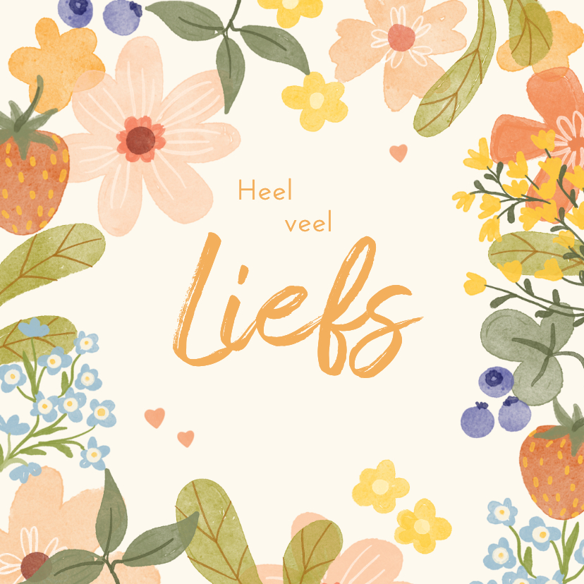 Wenskaarten - Wenskaartje zonnig en vol bloemen