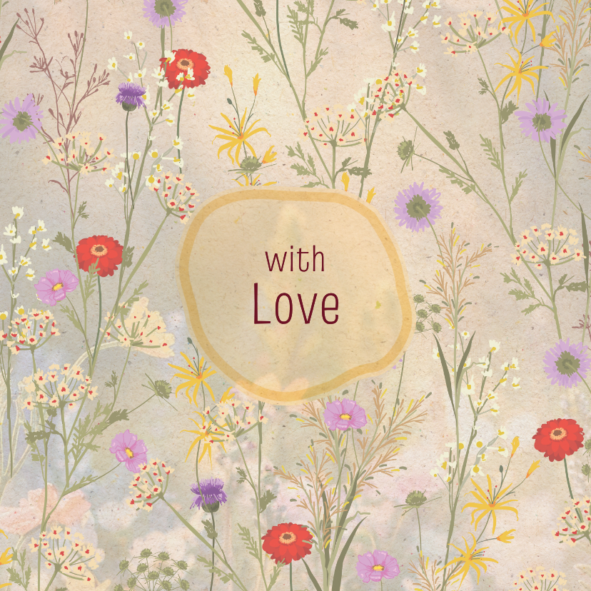Wenskaarten - 'With love' florals wenskaart