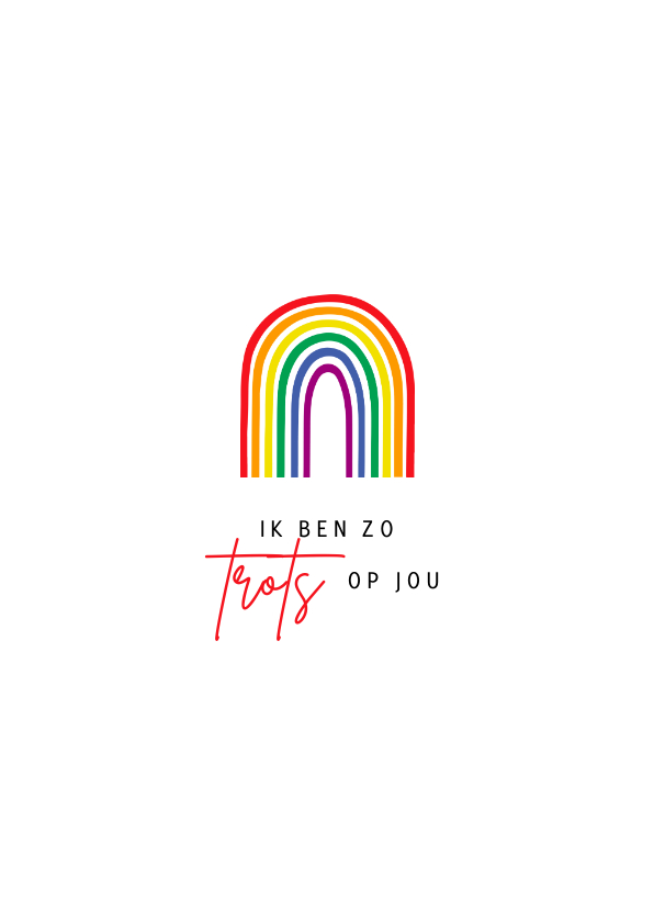 Zomaar kaart pride regenboog trots op jou - Wenskaarten Wenskaarten - Zomaar kaart pride regenboog trots op jou