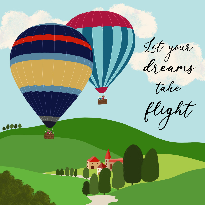 Zomaar - Spreuk met luchtballonnen - Wenskaarten Wenskaarten - Zomaar - Spreuk met luchtballonnen
