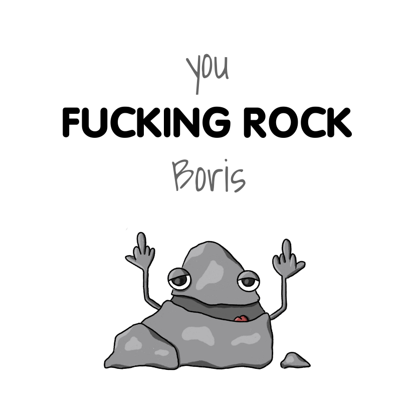 Wenskaarten - Zomaar you fucking rock kaart