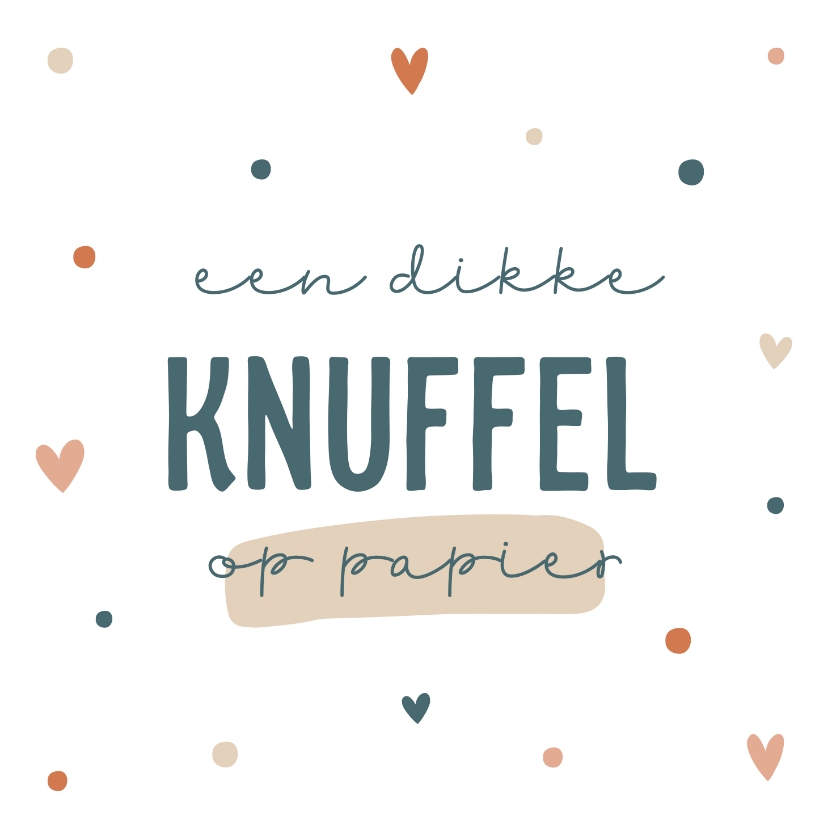 Wenskaarten - Zomaarkaart knuffel hartjes