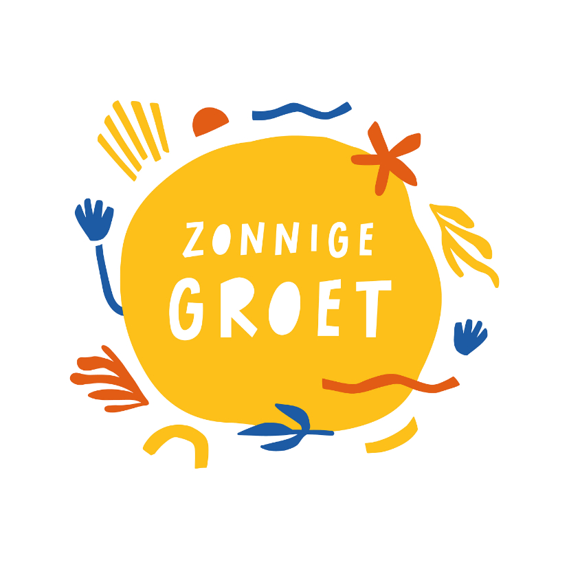 Wenskaarten - Zonnige groet abstract geknipt