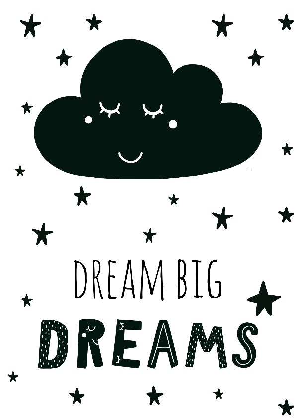 Woonkaart 'Dream big dreams' - Woonkaarten Woonkaarten - Woonkaart 'Dream big dreams'