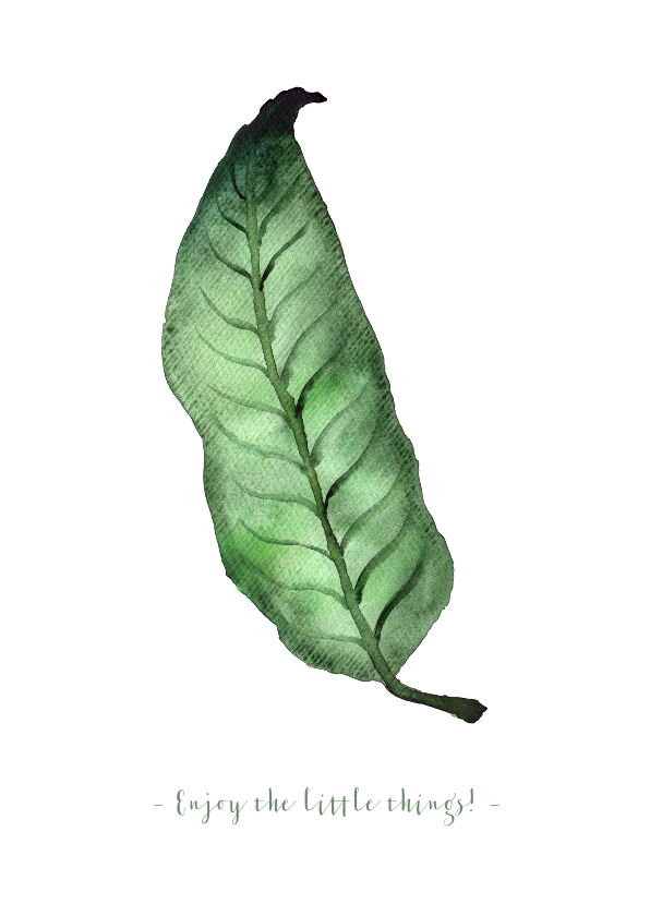 Woonkaart met botanisch blad en verwijderbare tekst - Woonkaarten Woonkaarten - Woonkaart met botanisch blad en verwijderbare tekst
