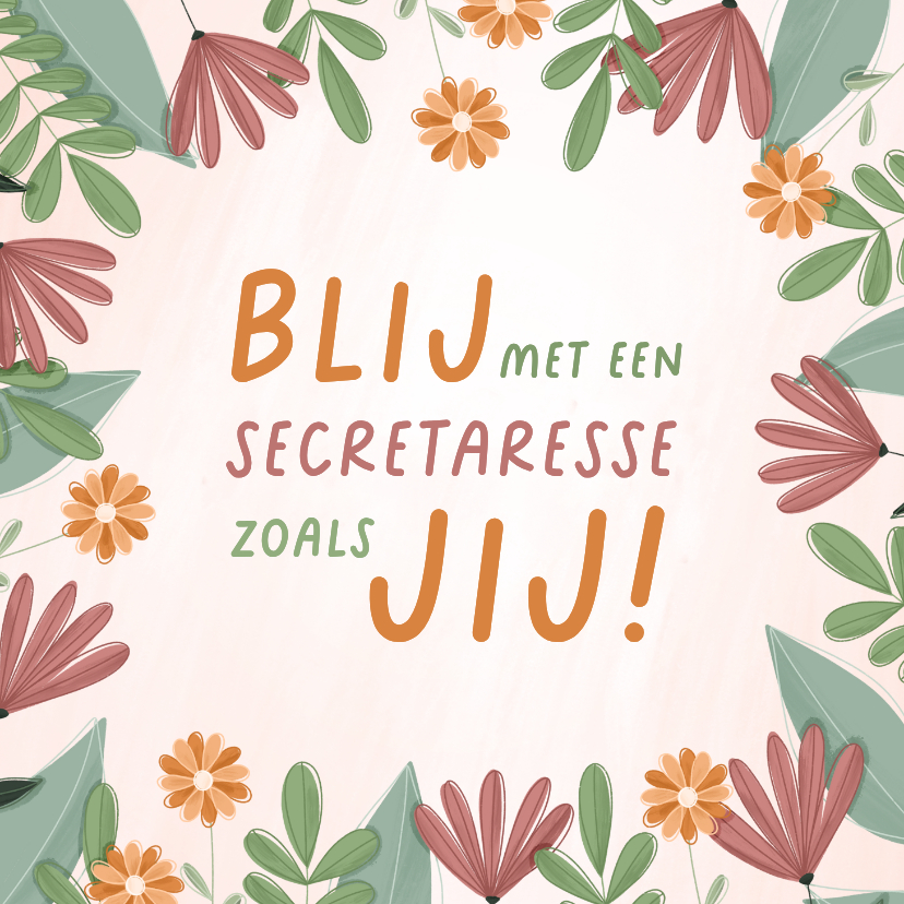 Zakelijke kaarten - Secretaressedag kaart met kleurrijke bloemen