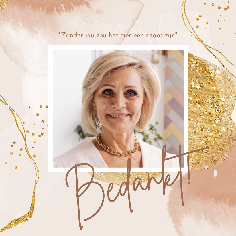 Zakelijke kaarten - Secretaressedag kaart stijlvol goud waterverf foto