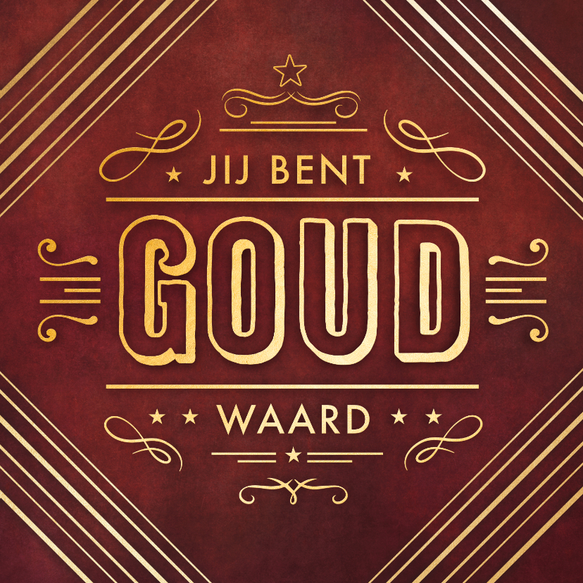 Zakelijke kaarten - Zakelijke bedankkaart secretaresse 'jij bent goud waard'