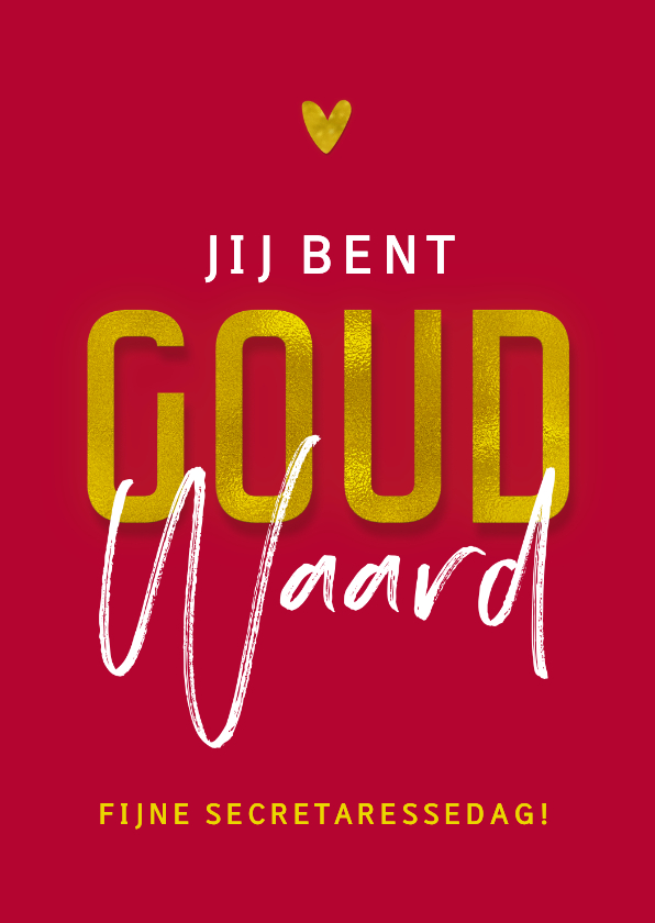 Zakelijke kaarten - Zakelijke kaart jij bent goud waard bedankt