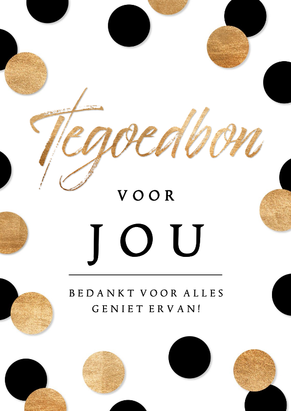 Zakelijke tegoedbon confetti zwart en koper - Zakelijke kaarten Zakelijke kaarten - Zakelijke tegoedbon confetti zwart en koper
