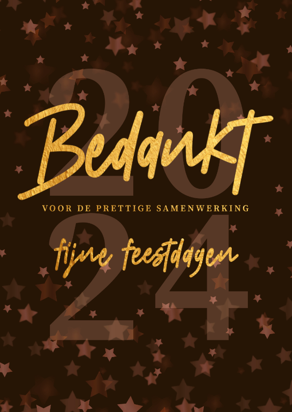 Zakelijke kerstkaarten - Bedankt voor de samenwerking - golden - Zakelijke kerstkaart