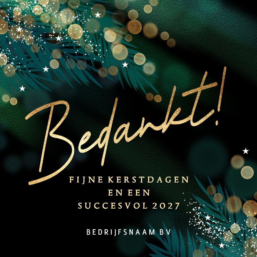 Bedankt zakelijke kerstkaart met sprankelend licht - Zakelijke kerstkaarten Zakelijke kerstkaarten - Bedankt zakelijke kerstkaart met sprankelend licht