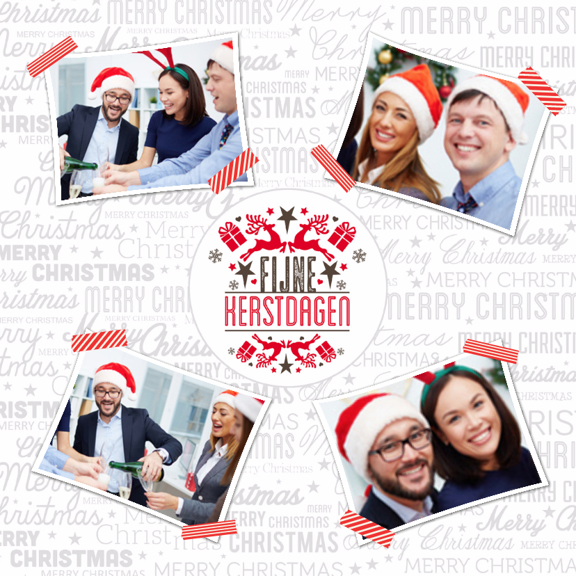 Collagekaart wit 4 foto's - BK - Zakelijke kerstkaarten Zakelijke kerstkaarten - Collagekaart wit 4 foto's - BK