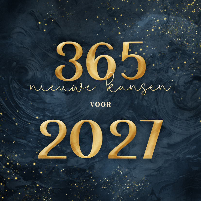 Zakelijke kerstkaarten - Donkerblauwe zakelijke kaart 365 nieuwe kansen voor 2027