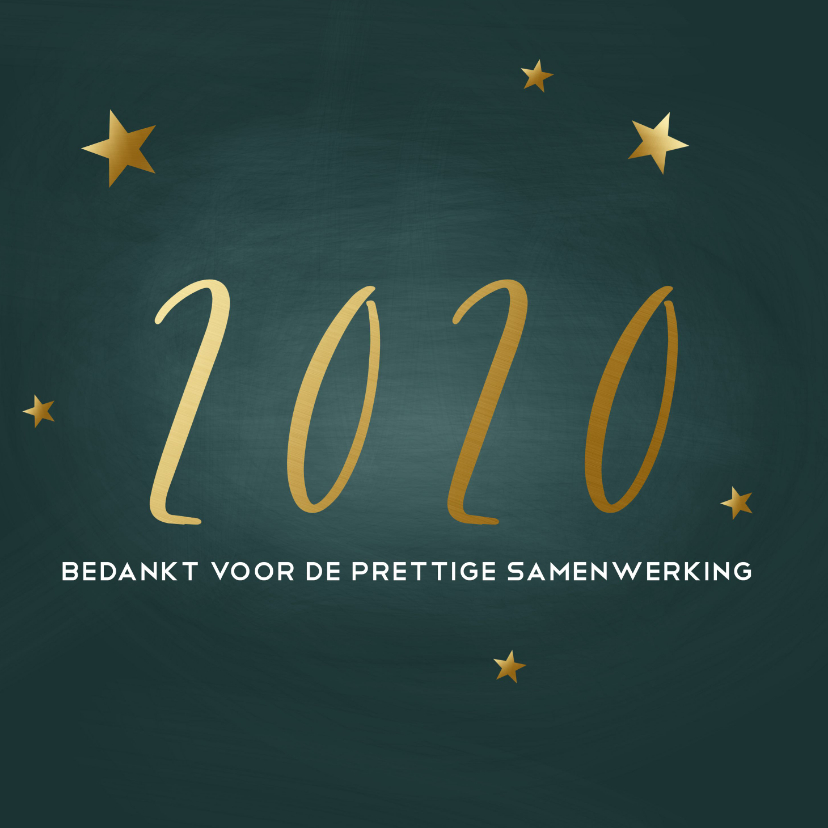 Donkergroene zakelijke kerstkaart met gouden jaartal - Zakelijke kerstkaarten Zakelijke kerstkaarten - Donkergroene zakelijke kerstkaart met gouden jaartal