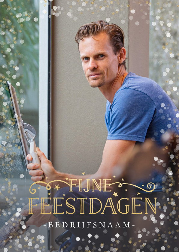 Eenvoudige feestelijke zakelijke kerstkaart met grote foto - Zakelijke kerstkaarten Zakelijke kerstkaarten - Eenvoudige feestelijke zakelijke kerstkaart met grote foto