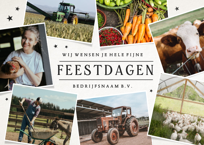 Eenvoudige zakelijke fotocollage kerstkaart met 7 foto's - Zakelijke kerstkaarten Zakelijke kerstkaarten - Eenvoudige zakelijke fotocollage kerstkaart met 7 foto's