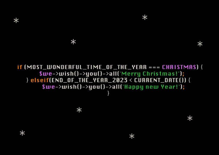 Grappige kerstkaart voor de ICT branch met kerst broncode - Zakelijke kerstkaarten Zakelijke kerstkaarten - Grappige kerstkaart voor de ICT branch met kerst broncode