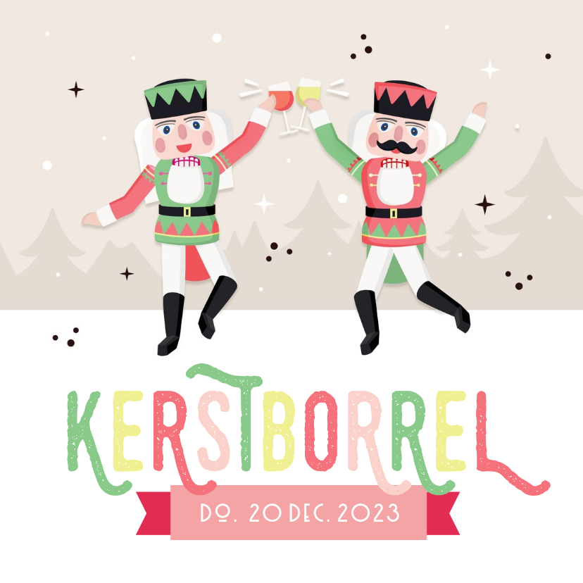 Grappige uitnodiging zakelijke kerstborrel met notenkrakers - Zakelijke kerstkaarten Zakelijke kerstkaarten - Grappige uitnodiging zakelijke kerstborrel met notenkrakers