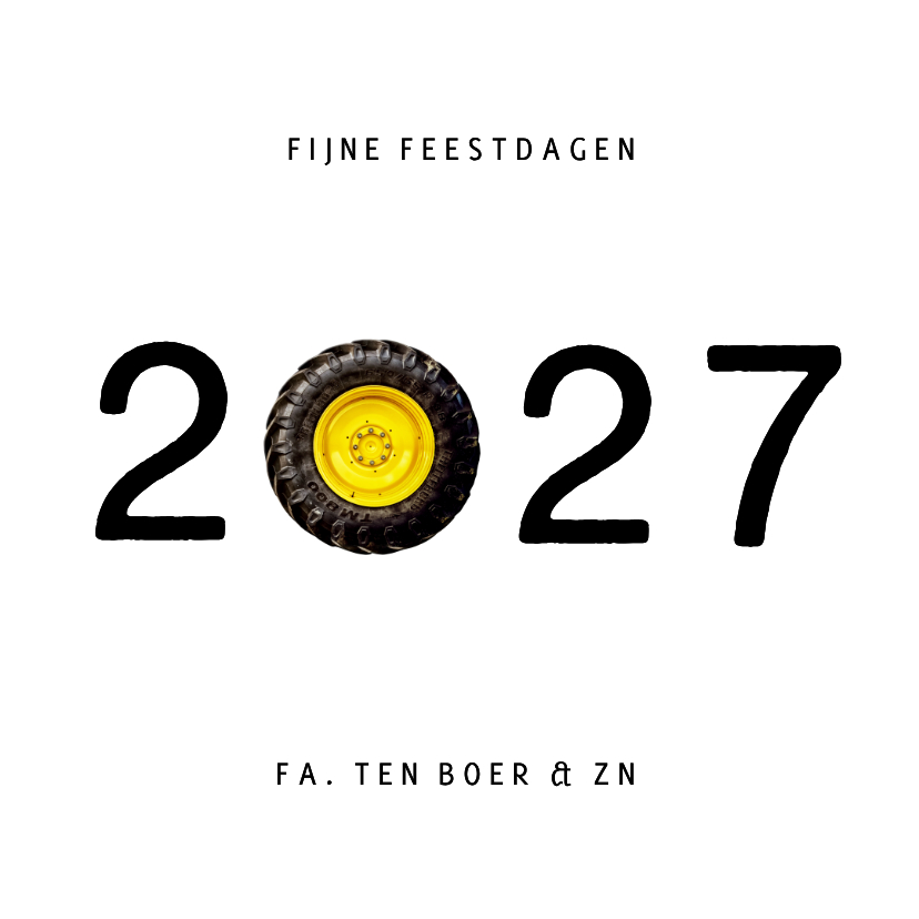 Zakelijke kerstkaarten - Grappige zakelijke kerstkaart agrarische sector tractor 2027