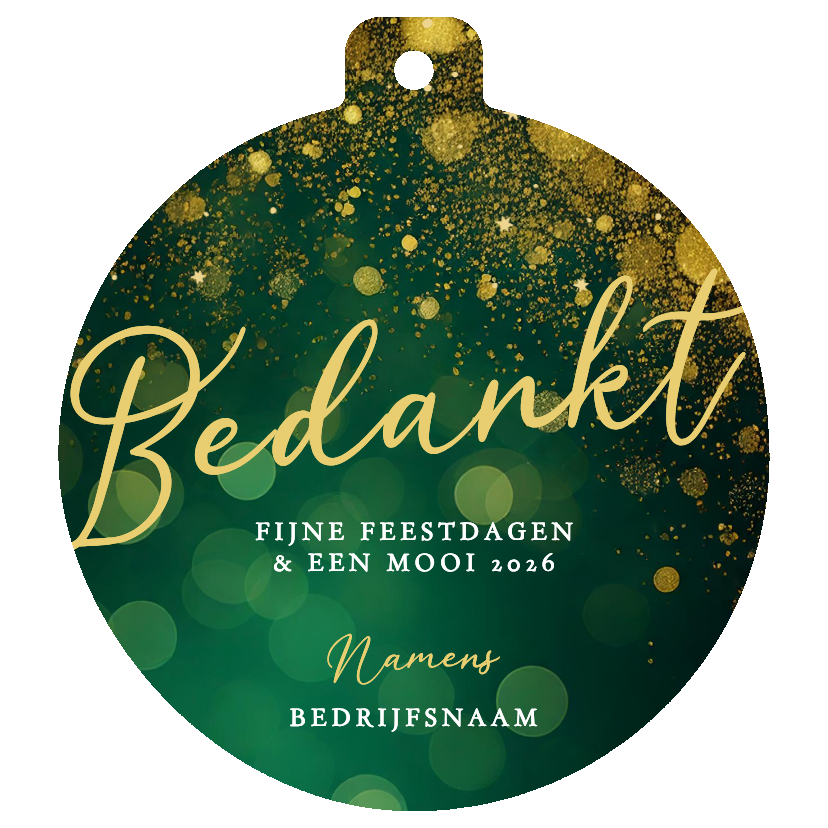 Groene bokeh zakelijke kerstkaart kerstbal vorm bedankt - Zakelijke kerstkaarten Zakelijke kerstkaarten - Groene bokeh zakelijke kerstkaart kerstbal vorm bedankt