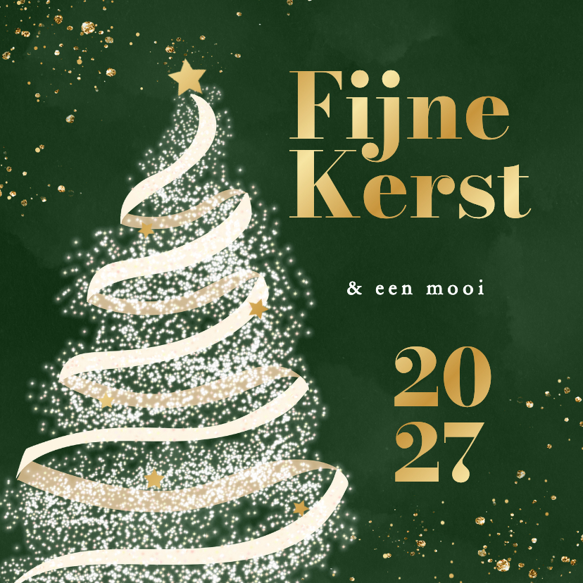Groene zakelijke kerstkaart met kerstboom goudfolie - Zakelijke kerstkaarten Zakelijke kerstkaarten - Groene zakelijke kerstkaart met kerstboom goudfolie