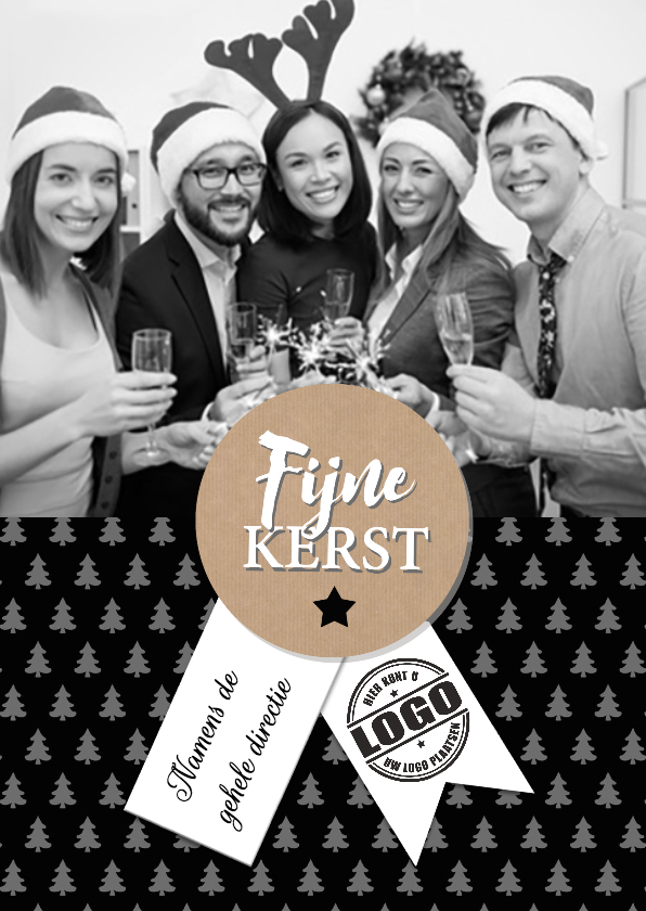 Grote foto en lintje-isf - Zakelijke kerstkaarten Zakelijke kerstkaarten - Grote foto en lintje-isf