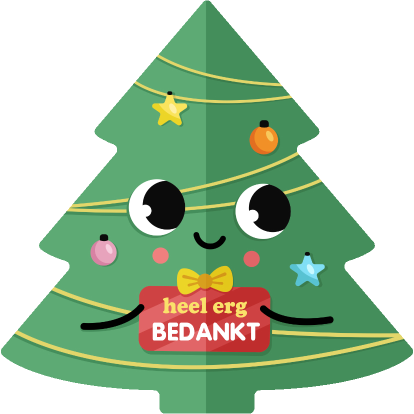 Hippe zakelijke bedankt kerstkaart met kerstboompje - Zakelijke kerstkaarten Zakelijke kerstkaarten - Hippe zakelijke bedankt kerstkaart met kerstboompje