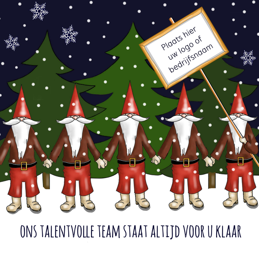 Kerst - kerstmannen team - Zakelijke kerstkaarten Zakelijke kerstkaarten - Kerst - kerstmannen team