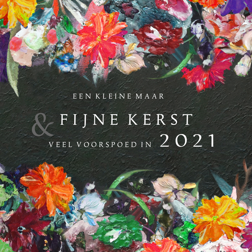 Kerst nieuwjaar bloemen kunst eigen txt - Zakelijke kerstkaarten Zakelijke kerstkaarten - Kerst nieuwjaar bloemen kunst eigen txt