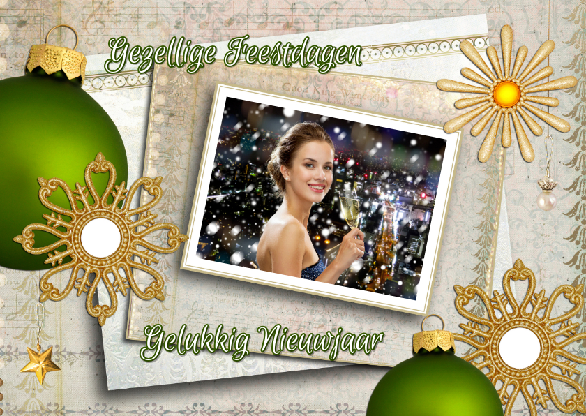 Kerst vintage zakelijk eigen foto 2020 - Zakelijke kerstkaarten Zakelijke kerstkaarten - Kerst vintage zakelijk eigen foto 2020
