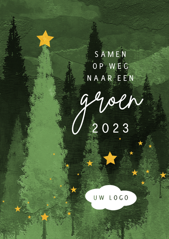 Zakelijke kerstkaarten - Kerst zakelijk samen op weg naar een groen 2023