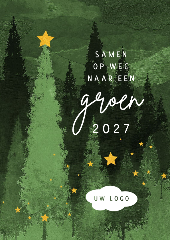 Zakelijke kerstkaarten - Kerst zakelijk samen op weg naar een groen 2027