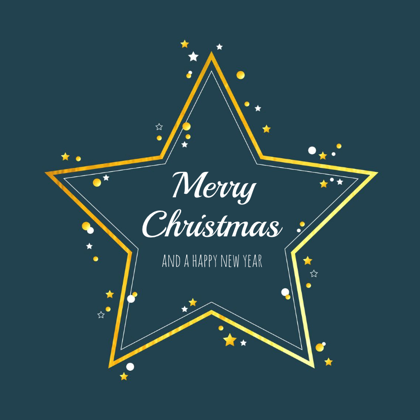 Kerst - Zakelijke kerstkaart met gouden ster - Zakelijke kerstkaarten Zakelijke kerstkaarten - Kerst - Zakelijke kerstkaart met gouden ster