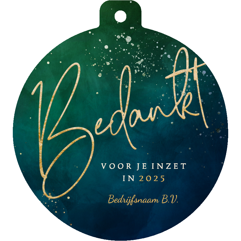 Zakelijke kerstkaarten - Kerstbalvorm kerstkaart stijlvol bedankt zakelijk